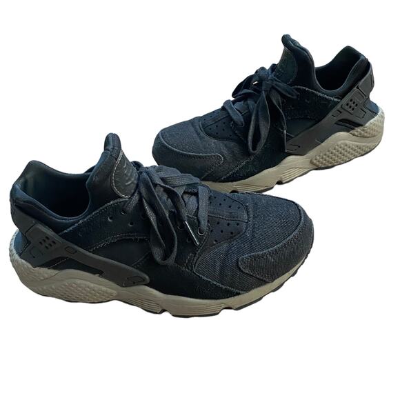 Wmns Nike Air Huarache Run SE SZ 7.5 Black Dark Grey Cobblestone 859429-007 - Picture 7 of 7
